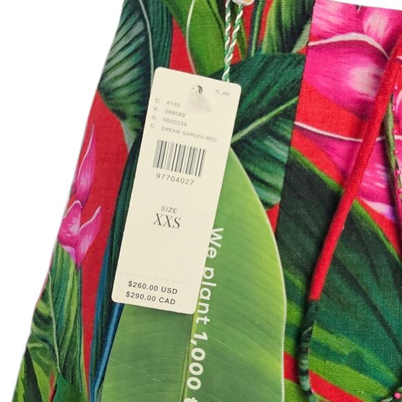 Farm Rio Linen Blend Dream Garden Strappy Drop Waist Midi Dress, Boho, XXS - Picture 5 of 13